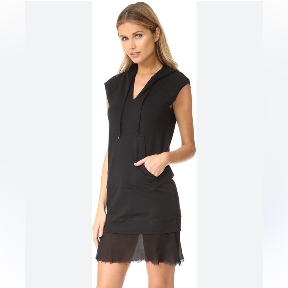Bailey 44  Women's Cool Down Dress black sleeveless jersey hooded